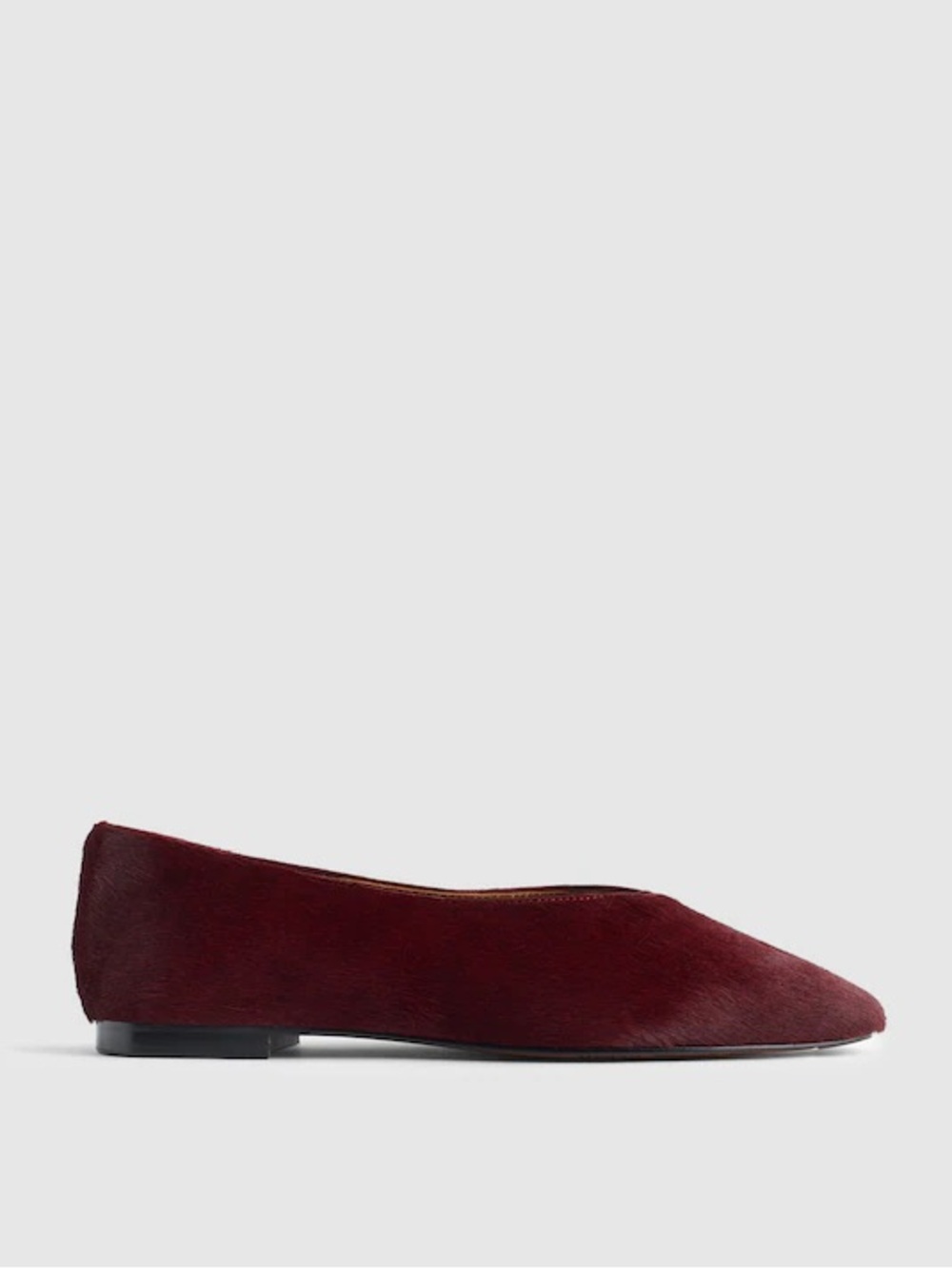 Madewell The Mylie Ballet Flat in Cabernet Maroon Haircalf Size 6.5 NWOB